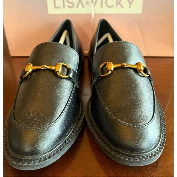 LISA * VICKY (NORDSTROM) - 🎉HP🎉 NIB - L Sz 6 "Zany-V" Sheep Napa Leather Loafers - Picture 6 of 14